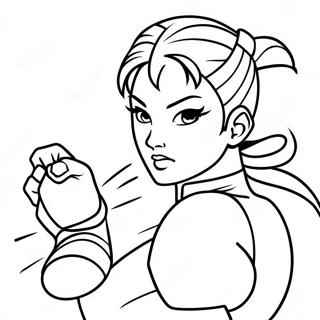 Chun Li I Stridsstallning Malarbild 67102-55376