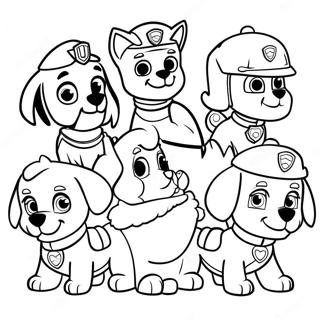 Paw Patrol Karaktarer I Tomteluva Malarbild 672-537