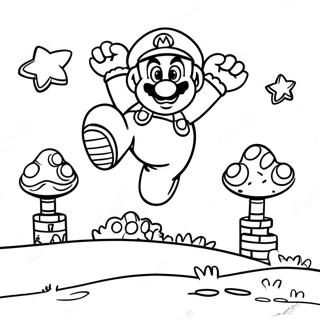 Super Mario Hoppar Over Goombas Malarbild 67383-55600