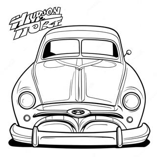 Hudson Hornet Tecknad Stil Farglaggningssida 67743-55875