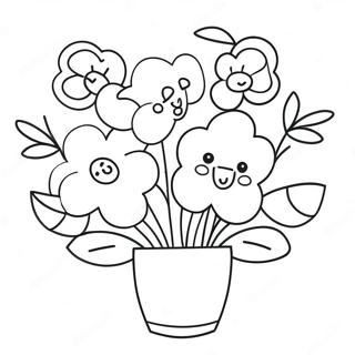 Kawaii Blomsterbukett Farglaggningssida 67912-56019