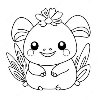 Sot Squishmallow Axolotl Med Blommor Malarbild 6815-5544