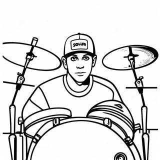 Travis Barker Spelar Trummor Malarbild 68183-56240