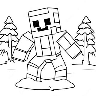 Sot Minecraft Sno Golem Malarbok 68824-56738