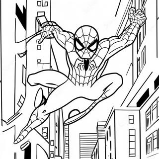 Spiderman Svanger Genom Staden Malarbok 68874-56787