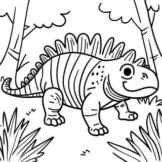 Fargglad Dimetrodon I En Skog Malarbok 69024-56893