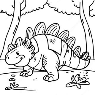 Fargglad Dimetrodon I En Skog Malarbok 69024-56895