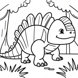 Fargglad Dimetrodon I En Skog Malarbok 69024-56896