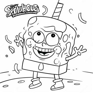 Spongebob Glad Fodelsedagsmalarbild 69113-56967