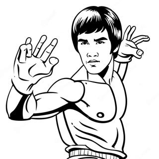 Bruce Lee Action Pose Malarbild 69333-57142