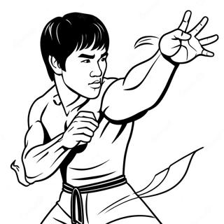 Bruce Lee Action Pose Malarbild 69333-57143