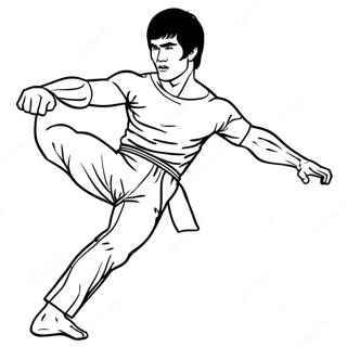 Bruce Lee Ikonisk Sparka Malarbild 69334-57147