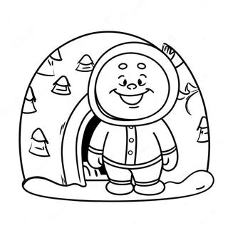 Glad Eskimo Med Igloo Malarbild 69464-57242