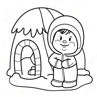 Glad Eskimo Med Igloo Malarbild 69464-57243