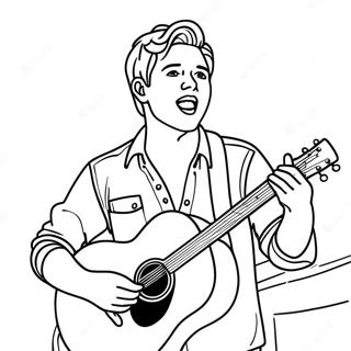 Niall Horan Sjunger Pa Scenen Malarbild 69974-57864