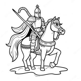 Fruktansvard Svart Riddare Pa Hast Malarbok 70024 57908