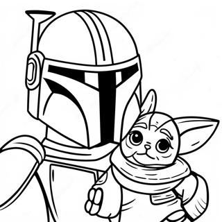 Mandalorian Med Baby Yoda Malarbild 70624-58383