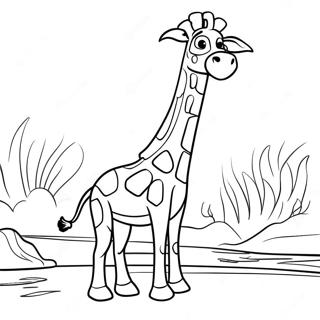 Melman Giraffen I Aktion Malarbild 70864-58574