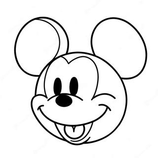 Glad Mickey Mouse Ansikte Farglaggningssida 71204-58865