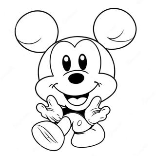 Glad Mickey Mouse Ansikte Farglaggningssida 71204-58866