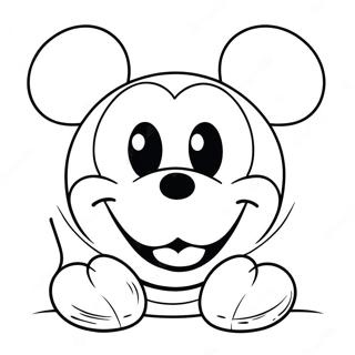 Glad Mickey Mouse Ansikte Farglaggningssida 71204-58867