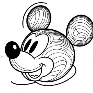 Glad Mickey Mouse Ansikte Farglaggningssida 71204-58868