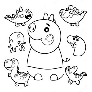 Peppa Pig Med Fargglada Dinosaurier Malarbild 71394-59001