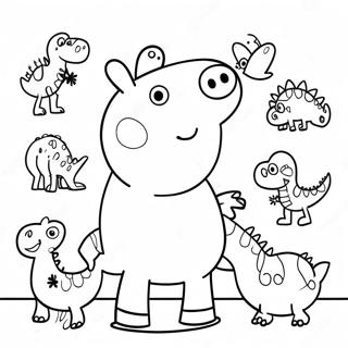 Peppa Pig Med Fargglada Dinosaurier Malarbild 71394-59002