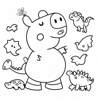 Peppa Pig Med Fargglada Dinosaurier Malarbild 71394-59003