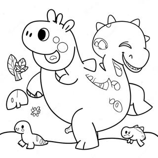 Peppa Pig Med Fargglada Dinosaurier Malarbild 71394-59004