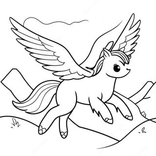 Majestatisk Hippogriff Flygande Over Berg Malarbild 71424-59026