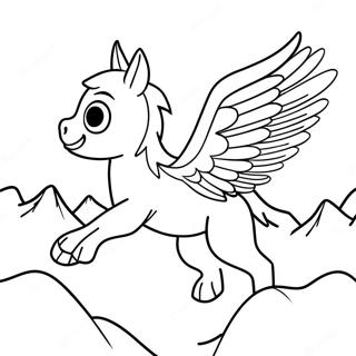 Majestatisk Hippogriff Flygande Over Berg Malarbild 71424-59028