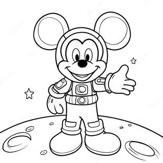 Mickey Mouse I En Fargglad Rymddrakt Malarbild 71434-59030