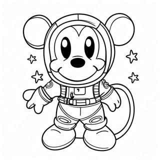 Mickey Mouse I En Fargglad Rymddrakt Malarbild 71434-59031