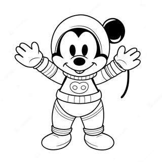 Mickey Mouse I En Fargglad Rymddrakt Malarbild 71434-59032