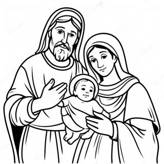 Maria Och Josef Med Baby Jesus Malarbild 71664-59241