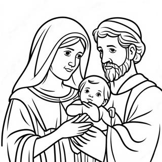 Maria Och Josef Med Baby Jesus Malarbild 71664-59242