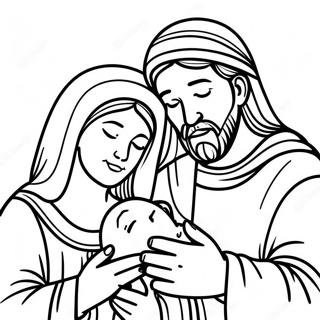 Maria Och Josef Med Baby Jesus Malarbild 71664-59243