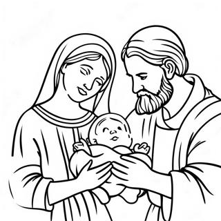 Maria Och Josef Med Baby Jesus Malarbild 71664-59244