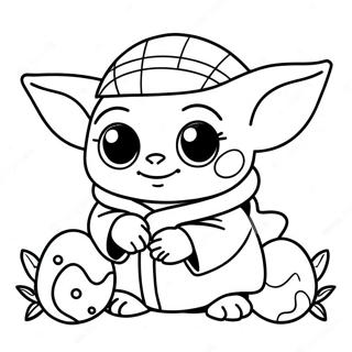 Sot Baby Yoda Med Paskagg Malarbild 71724-59272