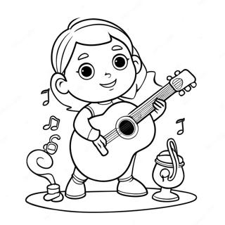 Juni Fran Little Einsteins Som Leker Med Musikinstrument Farglaggningssida 72835-60140