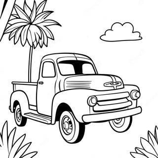 Vintage Pickup Truck Malarbild 72935-60219