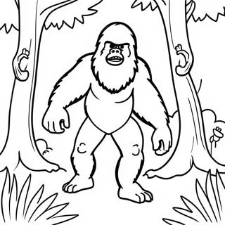 Smygande Sasquatch I Skogen Farglaggningssida 73135-60381