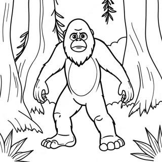 Smygande Sasquatch I Skogen Farglaggningssida 73135-60384