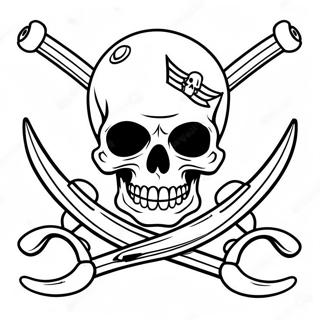 Skalle Och Korslagda Ben Piratflagga Farglaggningssida 73825-60923