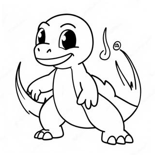 Charmander Som Utvecklas Till Charmeleon Malarbild 74296-61306