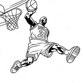 Michael Jordan Dunkar Basket Malarbild 7745-6293