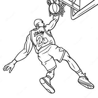 Michael Jordan Dunkar Basket Malarbild 7745-6294