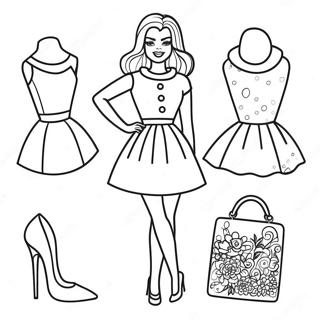 Retro Barbie Mode Malarbild 8266-6702