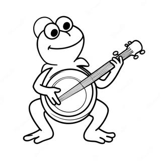 Kermit Grodan Spelar Banjo Malarbild 8276-6711